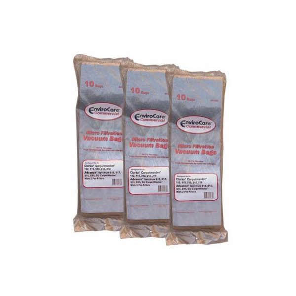 Janitized JAN-ADVSPEC-2(10) Paper Premium Replacement Commercial Vacuum Bag, For Advance Spectrum, Clarke CarpetMaster, SSS Prosense Vacuum Cleaners + 2 Pre-filters OEM#1471058500 (10-10 Packs